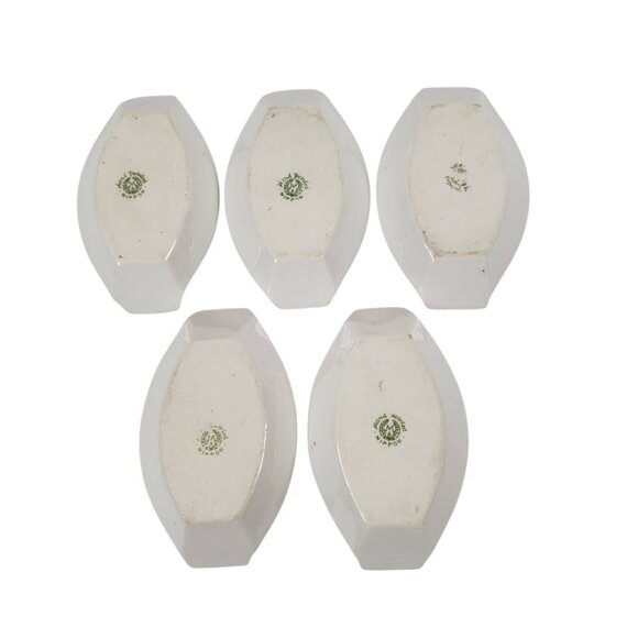 Nippon Salt Dish Set Rose Bud Pattern Bone China Gold Trim Vintage Made in Japan - Picture 8 of 9